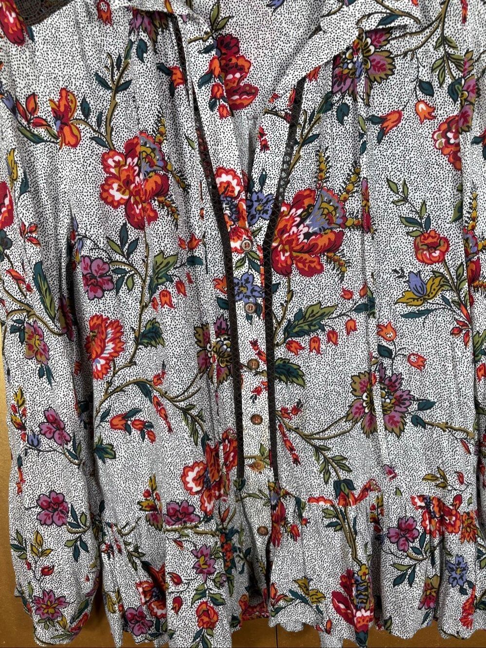 Maeve Anthropologie Janie Flounced Peasant top size 4 - Picture 3 of 8